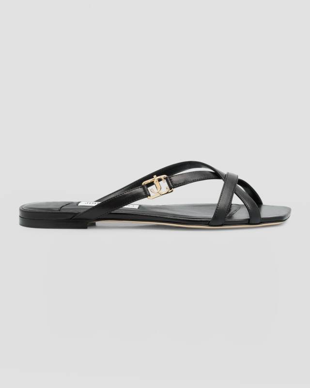 Jess Leather Crisscross Flat Sandals